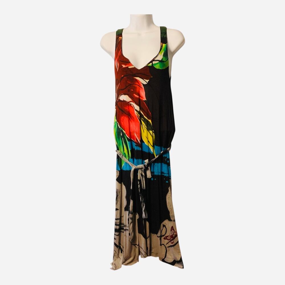 Desigual ladies overprinted sleeveless dress sz small